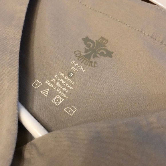Med Couture EZ Flex scrub top grey and aqua small - Picture 3 of 4